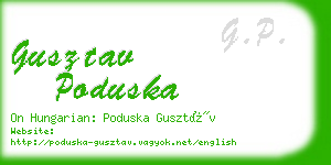 gusztav poduska business card